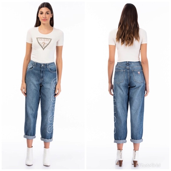 Guess Vintage High Rise Straight Denim Blue Jeans - Picture 2 of 8